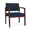 Lesro Lenox Wood Wide Guest Chair Wood Frame, Mahogany, RF Blueberry Back, MD Ink Seat LW1201 - alternate 1
